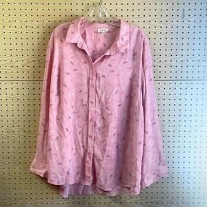 Como blu pink novelty, print eyeglasses button-down shirt office work